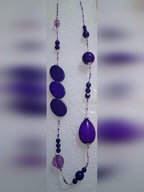 Purple Beaded Women’s Necklace - Unbranded